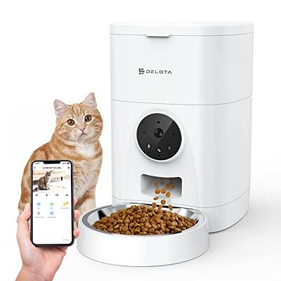 PATPET 4L Smart Timed Automatic Cat Feeders of 6 Meals with Voice Recorder and Support Dual Power PATPET