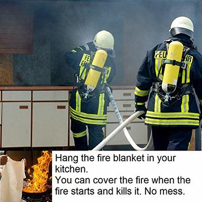 Altaz Emergency Fire Blanket for Home Kitchen - 39.4x39.4 Flame  Suppression Fiberglass Fire Blankets for Camping, Grill, Car, Office,  Warehouse