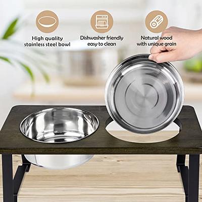 odriew elevated dog bowls, 5 adjustable heights raised dog bowl