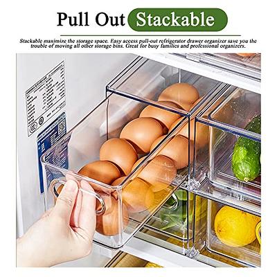  Sorbus Fridge Bins and Freezer Bins Refrigerator Organizer  Stackable Food Storage Containers BPA-Free Drawer Organizers for Refrigerator  Freezer and Pantry (Pack of 6): Home & Kitchen