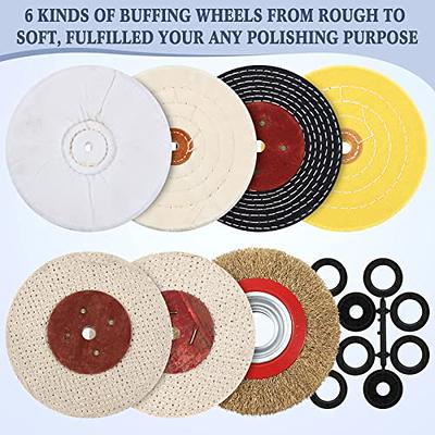 13 Pcs 6 Inch Buffing Polishing Wheels Kit, 6 Pcs 6 Buffing Wheels for  Drill with 1/2'' Arbor Hole, 3 Polishing Compound, Buffing Rake, 2  Microfiber Towel and Crimped Wire Wheel Buffing Wheels - Yahoo Shopping