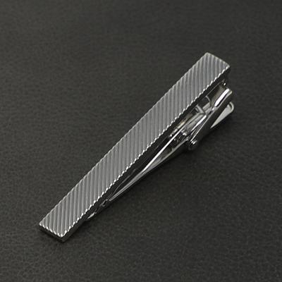 Brushed Silver & Gold Two-Tone Finish Tie Clip Screw Head Pattern