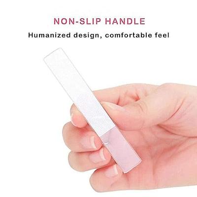 8 Pieces Nano Shiner Files Glass Natural Nail Files Crystal Nail Shiner  Buffer Polisher with Case for Natural Nails