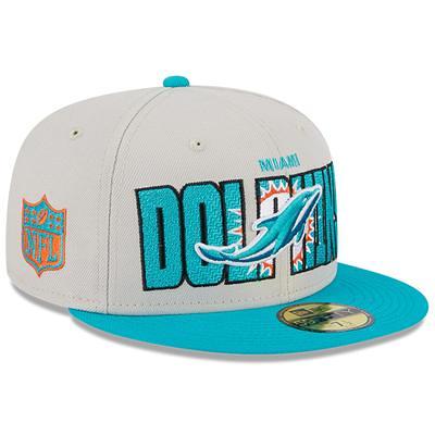 Men's Miami Dolphins New Era Cream/Aqua 2022 Sideline