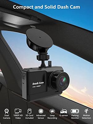 AutoSky Dash Cam Front and Rear - Dash Camera for Cars Mini Dash Cam Full HD with 32GB Memory Card, 3 inch IPS Screen, Accident Lock, Loop Recording