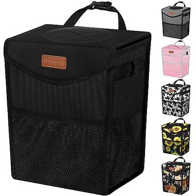 EcoNour Car Trash Can with Triple Mesh Pockets, Foldable Car Litter  Storage Bin with Lid, Waterproof and Portable Hanging Garbage Bag