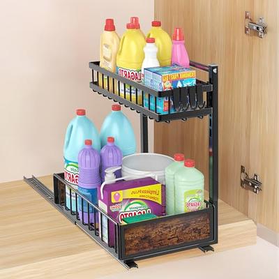 HOMEIBRO Sliding Undersink Organizer Pull Out Cabinet Shelf Organization and Storage