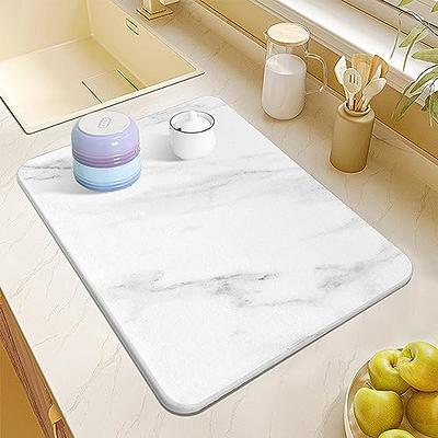 Stone Dish Drying Mat for Kitchen Counter, Quick Drying Diatomaceous Earth Stone  Mat, Ultra Absorbent Dish Drying Pad, Heat Resistant Non-Slip Mat, Rack  Tableware Mat (15.7x11.7 Inch, White Marble) - Yahoo Shopping