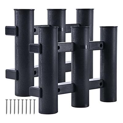 Hlogree Fishing Rod Holder for Boat,4 Boat Rod Holders for Fishing,Float  Tube Rod Rack for Milk Crate,Fishing Tube Rod Holder,Boat Pole Holders Side  Mount for Storage with Scews& 8 Bungee Cords 