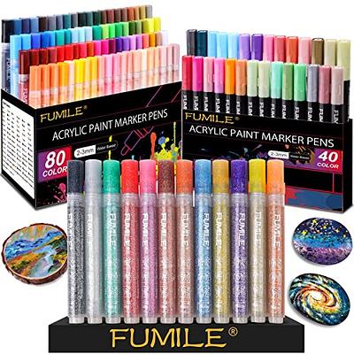 56 Colors Acrylic Paint Pens, Markers for Canvas, Wood, Fabric, Ceramic, &  More