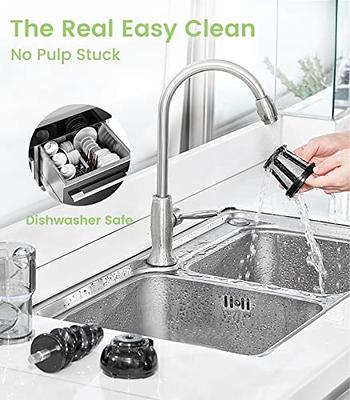 Mecity Small Masticating Juicer Electirc Slow Juicer with Reverse Function  For Home, Easy to Clean Juicer Extractor with Travel Bottle, Self-Feeding