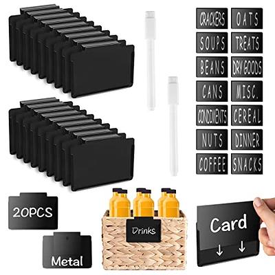 20 Pack Metal Basket Labels Set, Labels for Storage Bins Clip on, Removable  Bin Labels, Pantry Labels with 2 White Chalk Markers and 42 Pieces  Preprinted Cards for Kitchen Organization and Storage - Yahoo Shopping