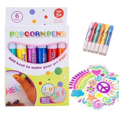 KOSIMI 2 Pack Bubble Popcorn Drawing Pens, Magic Puffy Pens for Kids, Puffy  Pens Heat Activated, Popcorn Colors Pens, DIY Bubble Pen Puffy 3D Art Safe