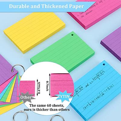 Tecmisse 1200 PCS Ruled Index Cards, 3X5 Inches Colorful Index Cards, Heavy  Colo