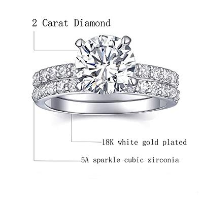 Chic Rose Gold Diamond Crystal Engagement Rings For Women Elegant Fake  Wedding Ring Sets From Cndream, $0.61 | DHgate.Com
