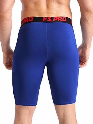 Neleus Men's Compression Shorts with Pockets 3 Pack,6064,Black