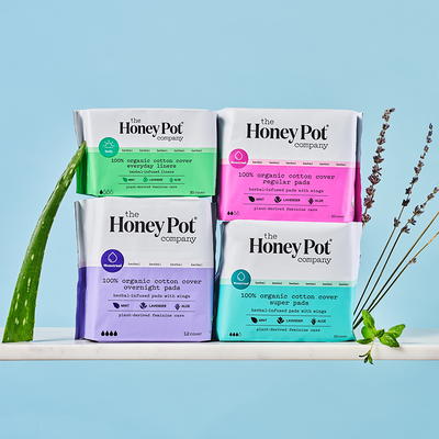 The Honey Pot Company, Herbal Pantiliners, Organic Cotton Cover