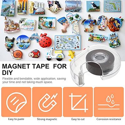 Magnetic Strips with 3M Adhesive Backing, Strong Magnetic Tape Flat Rubber  Magnet Strip, Sticky Magnet Strips for Most Surfaces, Refrigerator