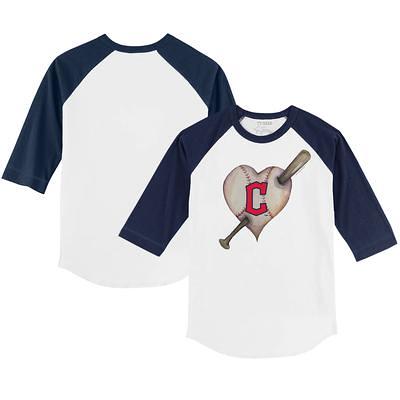 Detroit Tigers Tiny Turnip Women's Logo Mom 3/4-Sleeve Raglan T-Shirt -  White/Navy