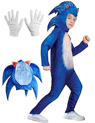 Kids Sonic The Hedgehog Costume Boys Jumpsuit w/ Gloves Cosplay