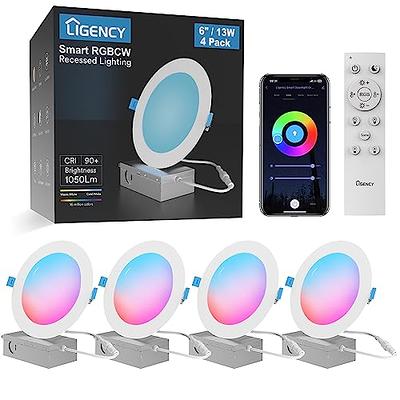 4 in. LED Color Changing Smart Recessed High Lumen Downlight with Bluetooth  (1-Pack)