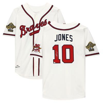 Men's Mitchell & Ness Chipper Jones Navy Atlanta Braves Cooperstown  Collection Mesh Batting Practice Jersey