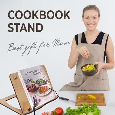 Wooden Cookbook Holder Handmade Adjustable Tablet Stand Wood Cook