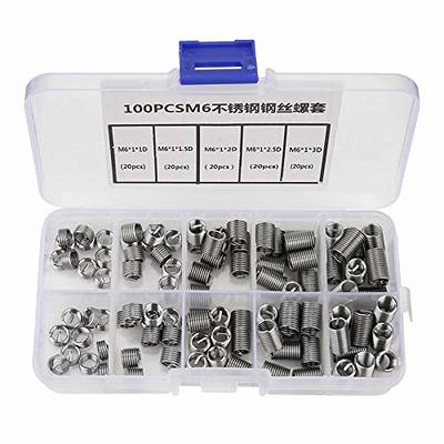 100 PCS Thread Repair Insert, M6 x 1 Helicoil Metric Thread Sleeves,  Stainless Steel Wire Thread Sheaths with Different Length to Choose for  Thread
