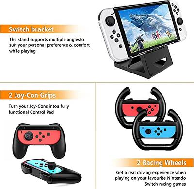  Switch OLED Accessories Bundle Kit with Carrying Case,TPU  Cover,Screen Protector,Charging Dock, Silicone Skin,Playstand,USB Cable,  Game Case,Grip and Steering Wheel & Caps for Nintendo Switch OLED : Video  Games