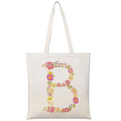 Custom Canvas Tote Bags With Initials, Personalized Monogrammed Bag Pocket,  Cute Totes Zipper, Wedding Bridesmaid Gift For Women - Yahoo Shopping