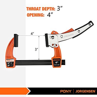 Jorgensen 6 inch Bar Clamp Set, 4 Pack Steel F Clamp Light Duty, 300 lbs  Load Limited, for Woodworking, Metalworking, DIY