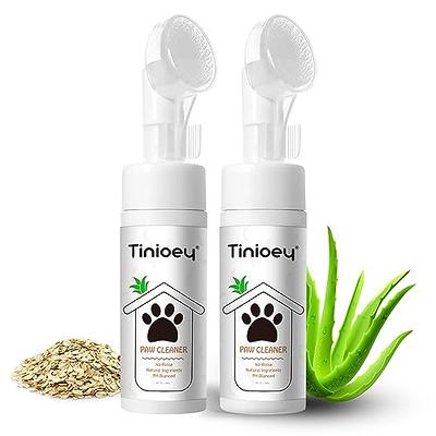 Tinioey Paw Cleaner for Dogs and Cats, Clean Paws No-Rinse Foaming Cleanser(2  * 5 oz), Dandelion Paw Cleaner Paw Brush for Dogs, Dog Paw Scrubber