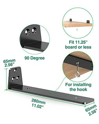  WEKIS Black Floating Shelf Bracket 12 Inch, 6 Pack