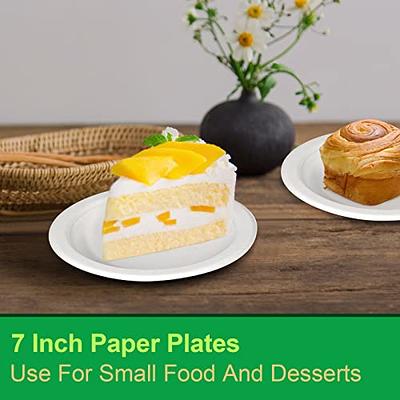 Greconv 300 Pack Paper Plates Bulk, Small Paper Plates 6 inch, Dessert  Paper Plates Disposable, Compostable Paper Plates Made from Sugarcane  Fibers