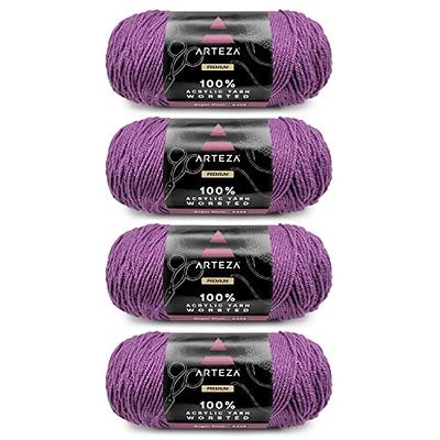 Arteza Acrylic Yarn for Crocheting, 4 x 200-g Skeins of Worsted Yarn for  Knitting, Sugar Plum A405, Machine Washable, Knitting & Crochet Supplies –  Use with Knitting Needles and Crochet Hooks - Yahoo Shopping