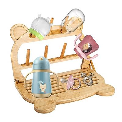 Eurppy Bamboo Baby Bottle Drying Rack, Portable Wooden Drying Rack, Space  Saving Kitchen Bottle Holder Organizer for Accessories, Bottles, Cups,  Pacifiers, Travel Dish Racks - Yahoo Shopping