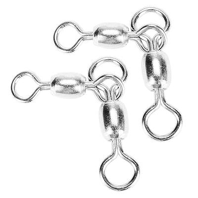 50pcs Fishing 3 Way Swivels Stainless Steel Cross-Line Barre