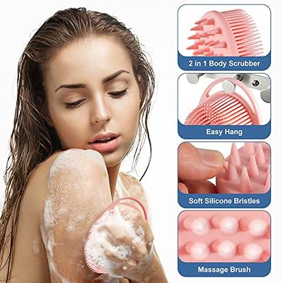 Silicone Body Scrubber Loofah - Set Of 3 Soft Exfoliating Body