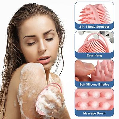 Silicone Body Scrubber Loofah - Set of 3 Soft Exfoliating Body Bath Shower  Scrubber Loofsh Brush for Sensitive Kids Women Men All Kinds of Skin