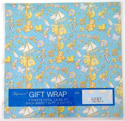 Nos 1976 Baby Boy Gift Wrap By American Greetings, 1970S Shower Wrapping  Paper, Blue White Gold Toys & Clothes - Crafts, Scrapbook - Yahoo Shopping