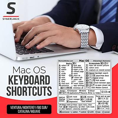 Mac OS Keyboard Shortcut Vinyl Decal Sticker MacBook, Air, Pro, M1, Ventura