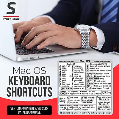 Mac OS Keyboard Shortcut Vinyl Decal Sticker MacBook, Air, Pro, M1