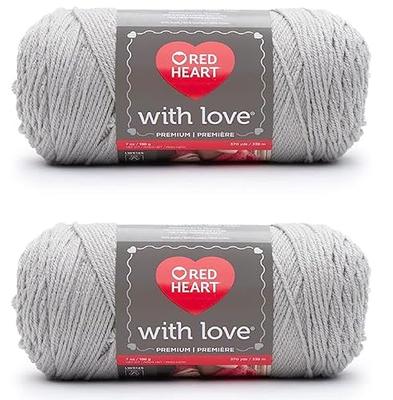 Red Heart with Love Light Gray Yarn - 2 Pack of 198g/7oz - Acrylic