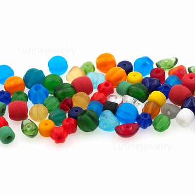Lyrow 120 Pcs Luminous Glass Beads 8mm Round Beads Bulk Glow in The Dark  Beads Glass Round Loose Spacer Ball Beads Bracelet Beads for Jewelry Making