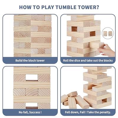 Giant Toppling Tower Game - 60 Blocks - Storage Crate - Indoor/Outdoor Set