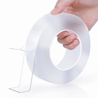  Double Sided Tape Heavy Duty, Two Sided Clear Hanging Tape (2  Width/10 Ft Long) Clear Mounting Tape for Carpet/Wall, Removable Strong  Sticky Adhesive Strips, Picture Hanging Sticky Decor Carpet Tape 