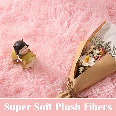 Kimicole Blush Area Rug for Bedroom Living Room Carpet Home Decor, Upgraded  4x5.9 Cute Fluffy Rug for Apartment Dorm Room Essentials for Teen Girls