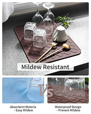 Silicone Drying Mat 18 x 16 Dish Drying Mat Heat Resistant Table Dish  Drainer Mat for Kitchen Counter Non-Slip Silicone Sink Mat BPA Free  Dinnerware Table Mat Placemats 