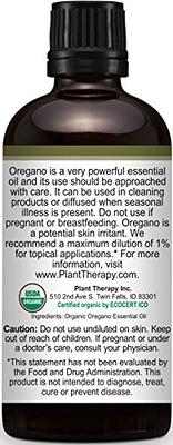 Plant Therapy Organic Oregano Essential Oil 100% Pure, USDA Certified  Organic, Undiluted, Natural Aromatherapy, Therapeutic Grade 10 mL (1/3 oz)