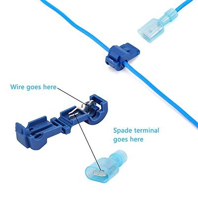 Nilight 120 Pcs/60 Pairs Quick Splice Wire Terminals T-Tap Self-stripping  with Nylon Fully Insulated Male Quick Disconnects Kit, 2 Years Warranty 